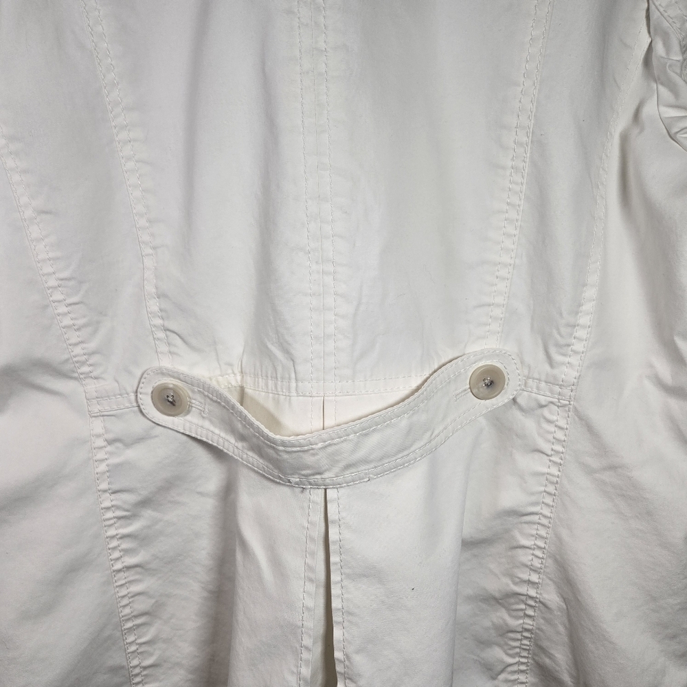 Vintage Banana Republic Trench Coat Button Womens XL White Spring Office Career - Picture 6 of 12